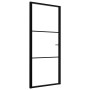 Puerta interior vidrio ESG y aluminio negro 93x201,5 cm de vidaXL, Puertas para el hogar - Ref: Foro24-151200, Precio: 205,16...