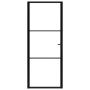 Puerta interior vidrio ESG y aluminio negro 93x201,5 cm de vidaXL, Puertas para el hogar - Ref: Foro24-151200, Precio: 205,16...