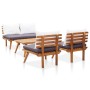 Set de muebles de jardín 4 piezas con cojines madera de acacia de vidaXL, Conjuntos de jardín - Ref: Foro24-46676, Precio: 36...