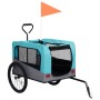 Remolque de bicicleta para mascotas cochecito 2 en 1 azul gris de vidaXL, Cochecitos para mascotas - Ref: Foro24-92441, Preci...