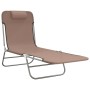 Tumbonas plegables 2 uds acero y textilene marrón de vidaXL, Tumbonas - Ref: Foro24-360184, Precio: 86,15 €, Descuento: %