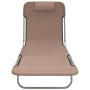 Tumbonas plegables 2 uds acero y textilene marrón de vidaXL, Tumbonas - Ref: Foro24-360184, Precio: 86,15 €, Descuento: %
