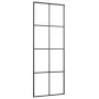 ESG glass and black aluminum sliding door 76x205 cm by vidaXL, Doors for the home - Ref: Foro24-151666, Price: 170,05 €, Disc...
