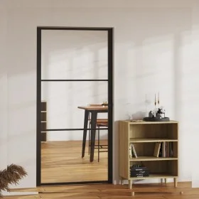 Puerta interior vidrio ESG y aluminio negro 102,5x201,5 cm de vidaXL, Puertas para el hogar - Ref: Foro24-151201, Precio: 233...