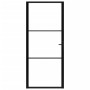 Puerta interior vidrio ESG y aluminio negro 102,5x201,5 cm de vidaXL, Puertas para el hogar - Ref: Foro24-151201, Precio: 256...
