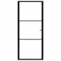 Puerta interior vidrio ESG y aluminio negro 102,5x201,5 cm de vidaXL, Puertas para el hogar - Ref: Foro24-151201, Precio: 233...