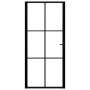 Puerta interior vidrio ESG y aluminio negro 93x201,5 cm de vidaXL, Puertas para el hogar - Ref: Foro24-151204, Precio: 208,87...