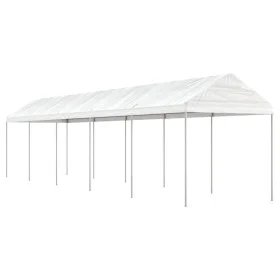 Cenador con techo polietileno blanco 11,15x2,28x2,69 m de vidaXL, Carpas y cenadores - Ref: Foro24-3155505, Precio: 327,27 €,...
