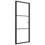 Puerta interior vidrio ESG y aluminio negro 76x201,5 cm de vidaXL, Puertas para el hogar - Ref: Foro24-151198, Precio: 199,87...