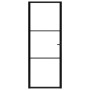 Puerta interior vidrio ESG y aluminio negro 76x201,5 cm de vidaXL, Puertas para el hogar - Ref: Foro24-151198, Precio: 199,87...