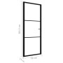 Puerta interior vidrio ESG y aluminio negro 76x201,5 cm de vidaXL, Puertas para el hogar - Ref: Foro24-151198, Precio: 199,87...