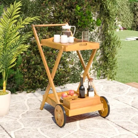 Carrito camarera madera maciza de acacia 54x87x90 cm de vidaXL, Carros de cocina y comedor - Ref: Foro24-319424, Precio: 85,8...