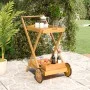 Carrito camarera madera maciza de acacia 54x87x90 cm de vidaXL, Carros de cocina y comedor - Ref: Foro24-319424, Precio: 85,8...