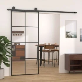 Schiebetür aus ESG-Glas und schwarzem Aluminium, 90 x 205 cm von vidaXL, Türen für zu Hause - Ref: Foro24-151670, Preis: 252,...