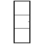 Puerta interior vidrio ESG y aluminio negro 83x201,5 cm de vidaXL, Puertas para el hogar - Ref: Foro24-151199, Precio: 206,53...