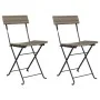 Sillas cafetería plegables 2 uds acero y ratán sintético gris de vidaXL, Sillas de jardín - Ref: Foro24-319988, Precio: 76,31...