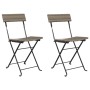 Sillas cafetería plegables 2 uds acero y ratán sintético gris de vidaXL, Sillas de jardín - Ref: Foro24-319988, Precio: 77,42...