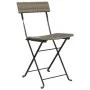 Sillas cafetería plegables 2 uds acero y ratán sintético gris de vidaXL, Sillas de jardín - Ref: Foro24-319988, Precio: 76,31...