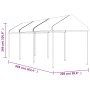 Cenador con techo polietileno blanco 6,69x2,28x2,69 m de vidaXL, Carpas y cenadores - Ref: Foro24-3155503, Precio: 208,65 €, ...