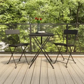 Sillas cafetería plegables 2 uds acero y ratán sintético negro de vidaXL, Sillas de jardín - Ref: Foro24-319986, Precio: 80,1...