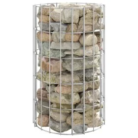 Runder Gabionenpfosten aus verzinktem Stahl Ø30x50 cm von vidaXL, Zaunpaneele - Ref: Foro24-152011, Preis: 29,78 €, Rabatt: %