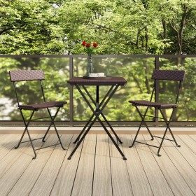 Sillas bistró plegables 2 uds acero y ratán sintético marrón de vidaXL, Sillas de jardín - Ref: Foro24-319987, Precio: 89,82 ...