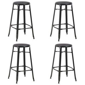 Taburetes de cocina 4 unidades acero negro de vidaXL, Taburetes de cocina - Ref: Foro24-3054558, Precio: 314,06 €, Descuento: %