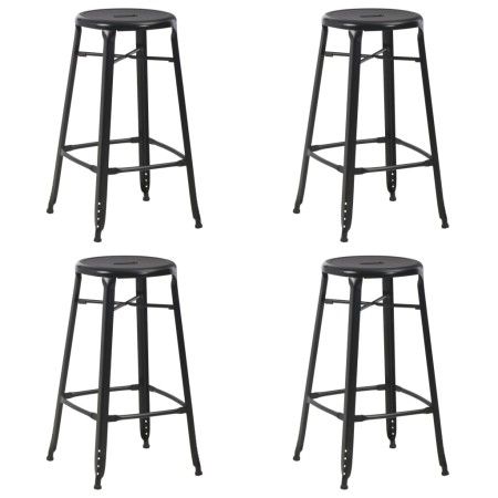 Taburetes de cocina 4 unidades acero negro de vidaXL, Taburetes de cocina - Ref: Foro24-3054558, Precio: 314,06 €, Descuento: %