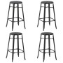 Taburetes de cocina 4 unidades acero negro de vidaXL, Taburetes de cocina - Ref: Foro24-3054558, Precio: 314,06 €, Descuento: %
