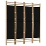 Biombo plegable de 4 paneles bambú y lona 160 cm de vidaXL, Divisores de ambientes - Ref: Foro24-350628, Precio: 94,31 €, Des...