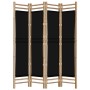 Biombo plegable de 4 paneles bambú y lona 160 cm de vidaXL, Divisores de ambientes - Ref: Foro24-350628, Precio: 88,58 €, Des...