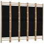 Biombo plegable de 5 paneles bambú y lona 200 cm de vidaXL, Divisores de ambientes - Ref: Foro24-350629, Precio: 114,85 €, De...