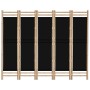 Biombo plegable de 5 paneles bambú y lona 200 cm de vidaXL, Divisores de ambientes - Ref: Foro24-350629, Precio: 114,85 €, De...