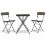 Muebles de cafetería plegables 3 piezas ratán sintético marrón de vidaXL, Conjuntos de jardín - Ref: Foro24-319990, Precio: 1...