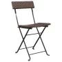Muebles de cafetería plegables 3 piezas ratán sintético marrón de vidaXL, Conjuntos de jardín - Ref: Foro24-319990, Precio: 1...