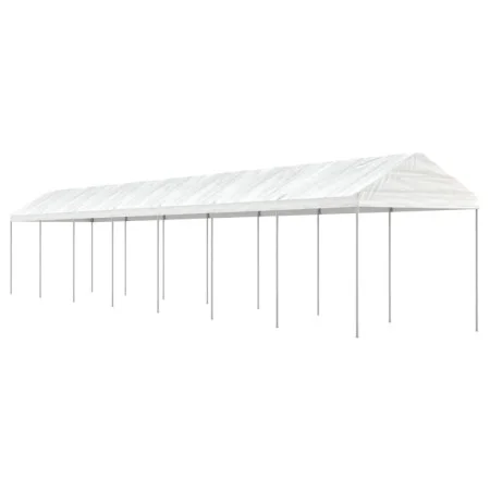 Cenador con techo polietileno blanco 15,61x2,28x2,69 m de vidaXL, Carpas y cenadores - Ref: Foro24-3155507, Precio: 447,85 €,...