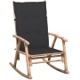 Silla mecedora con cojín bambú de vidaXL, Sillas de jardín - Ref: Foro24-3063903, Precio: 148,04 €, Descuento: %