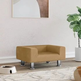 Cama para perros de terciopelo marrón 50x40x26,5 cm de vidaXL, Camas para perros - Ref: Foro24-171930, Precio: 46,21 €, Descu...