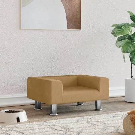 Cama para perros de terciopelo marrón 50x40x26,5 cm de vidaXL, Camas para perros - Ref: Foro24-171930, Precio: 46,21 €, Descu...