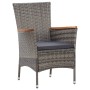 Set de comedor para jardín 5 pzas cojines ratán sintético gris de vidaXL, Conjuntos de jardín - Ref: Foro24-46085, Precio: 47...