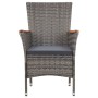 Set de comedor para jardín 5 pzas cojines ratán sintético gris de vidaXL, Conjuntos de jardín - Ref: Foro24-46085, Precio: 47...