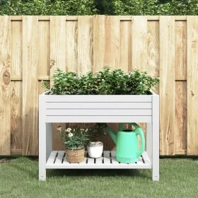 Jardinera alta polipropileno blanco 110x45x79 cm de vidaXL, Maceteros y jardineras - Ref: Foro24-364177, Precio: 202,66 €, De...