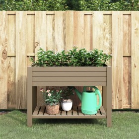 Jardinera alta polipropileno marrón claro 110x45x79 cm de vidaXL, Maceteros y jardineras - Ref: Foro24-364176, Precio: 180,25...