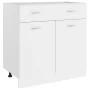 Armario inferior de cocina madera blanco 80x46x81,5 cm de vidaXL, Armarios de cocina - Ref: Foro24-801236, Precio: 94,96 €, D...