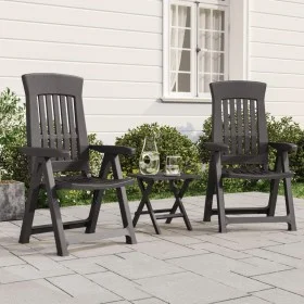 Sillas reclinables de jardín 2 unidades PP gris antracita de vidaXL, Sillas de jardín - Ref: Foro24-364712, Precio: 148,93 €,...