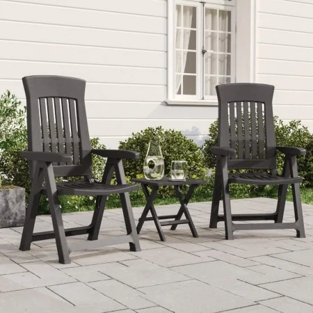 Sillas reclinables de jardín 2 unidades PP gris antracita de vidaXL, Sillas de jardín - Ref: Foro24-364712, Precio: 148,93 €,...