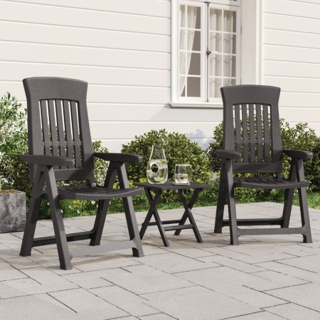 Sillas reclinables de jardín 2 unidades PP gris antracita de vidaXL, Sillas de jardín - Ref: Foro24-364712, Precio: 145,76 €,...