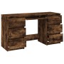 Escritorio madera contrachapada roble ahumado 140x50x77 cm de vidaXL, Escritorios - Ref: Foro24-815438, Precio: 140,98 €, Des...