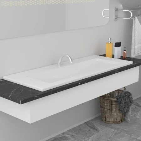 Built-in white ceramic washbasin 101x39.5x18.5 cm by vidaXL, Sinks - Ref: Foro24-145064, Price: 239,81 €, Discount: %