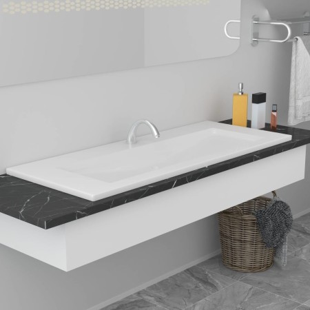 Lavabo encastrado de cerámica blanco 101x39,5x18,5 cm de vidaXL, Lavabos - Ref: Foro24-145064, Precio: 258,52 €, Descuento: %